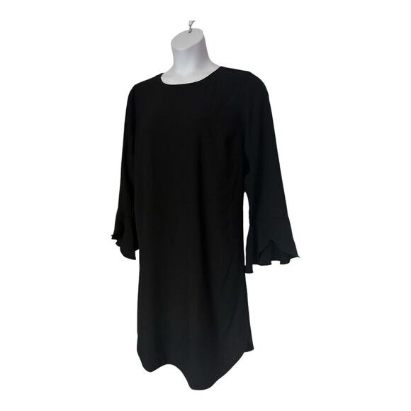 Monroe & Main Shift Desk to Dinner Casual Party Black Crepe Office Funeral Dress - Picture 5 of 12